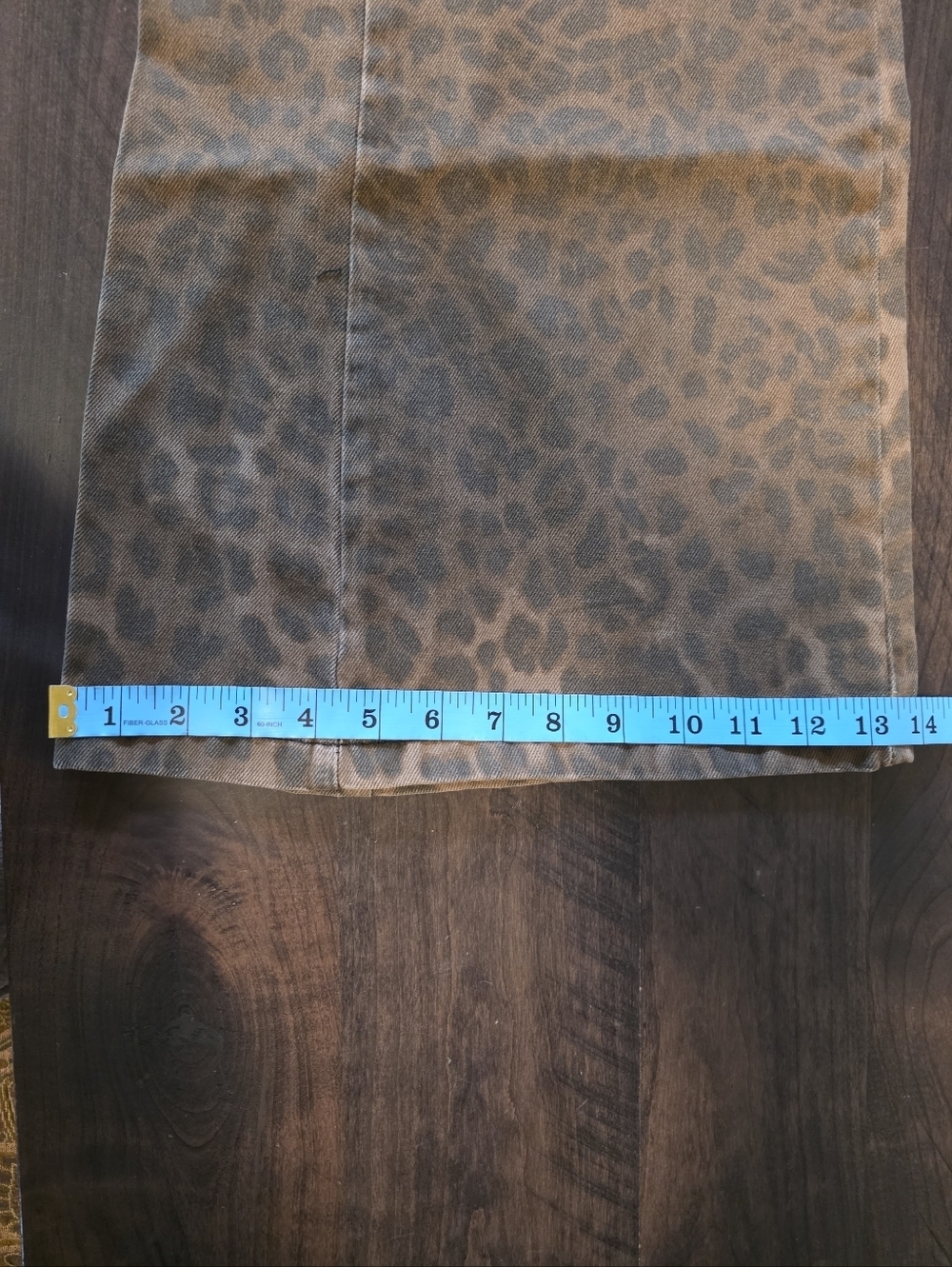NWT The Adi Leopard Mid-Rise Flare Jeans by Pilcro, Animal Print, Size 23 Tall - Picture 11 of 14